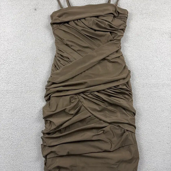 [BUNJANG] Bombshellmure Drape Shirring Slip Dress / 봄빅스엠무어 드레이프 셔링 슬립 원피스
