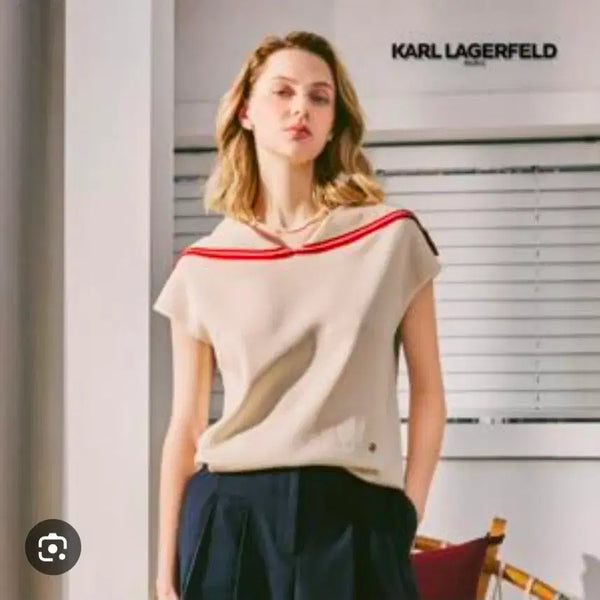 [BUNJANG] Karl Lagerfeld Cap Sleeve Knit Top / 칼라거펠트 캡소매니트 2025년제품