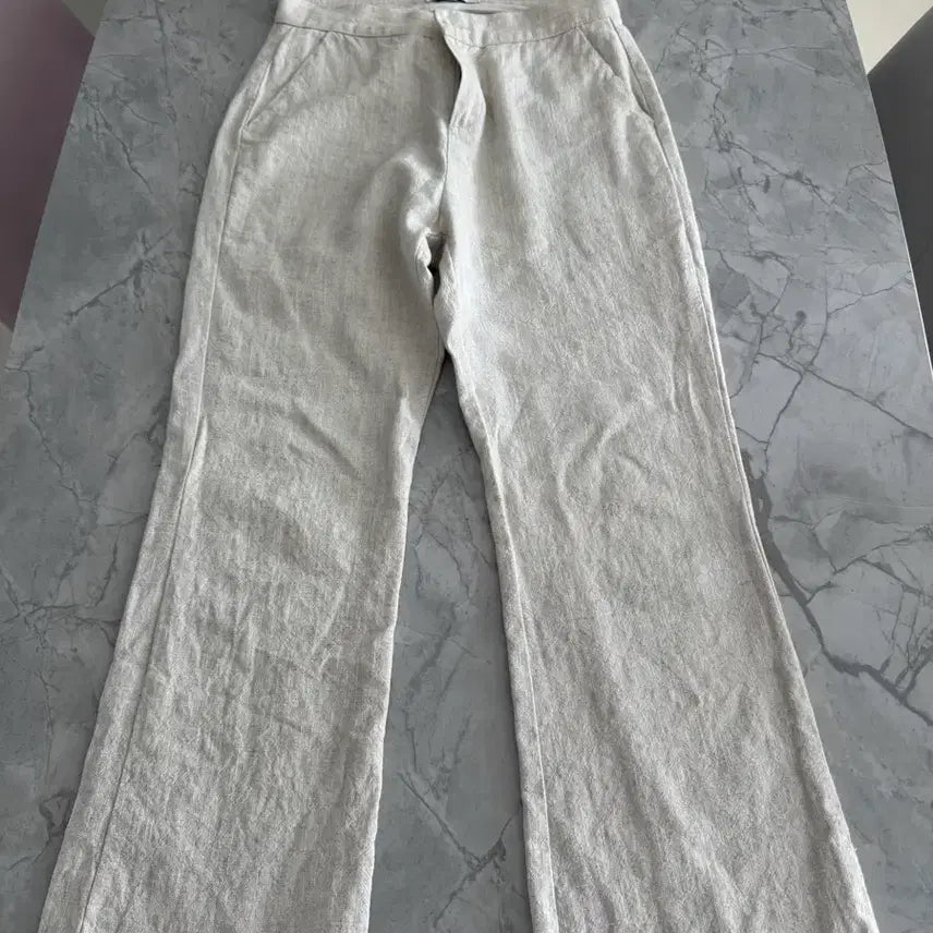 [BUNJANG] SLOWAND Beige Linen Bootcut Pants (Size S) / SLOWAND 베이지 린넨 부츠컷 팬츠 S 55