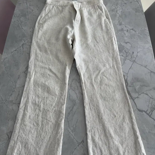 [BUNJANG] SLOWAND Beige Linen Bootcut Pants (Size S) / SLOWAND 베이지 린넨 부츠컷 팬츠 S 55