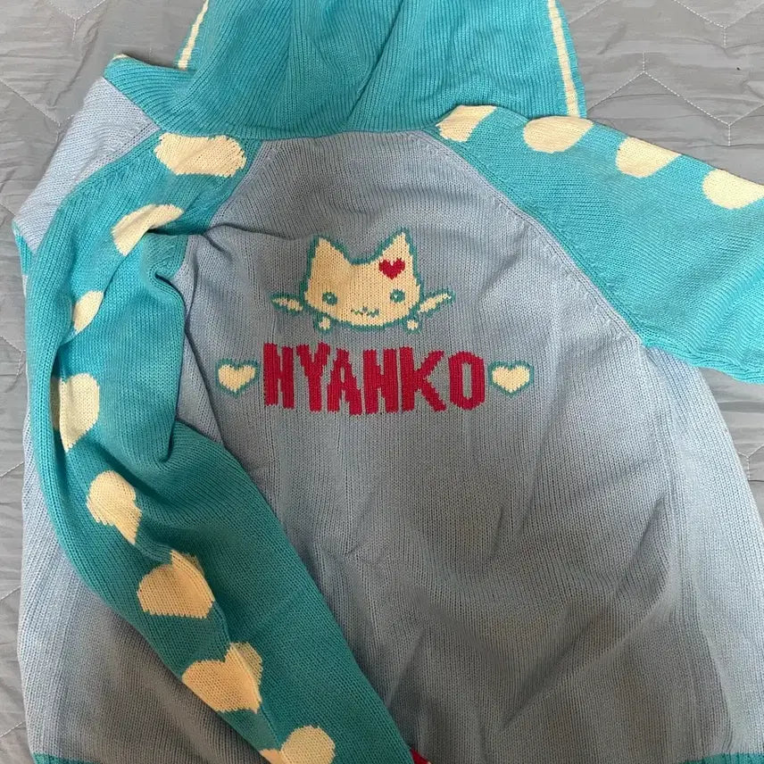 [BUNJANG] Mintcore Skycore Cat Angel Hoodie Zip-Up / 민트코어 하늘코어 고양이 천사 후드집업