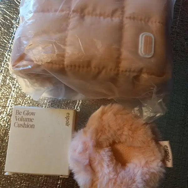 [BUNJANG] Espoir Be Glow Volume Mini Cushion Set with Pink Pouch & Keyring / 새제품)에스쁘아 비글로우 볼륨미니쿠션 에스쁘아 핑크 미니쿠션 키링 파우치 크리니크핑크파우치 무료드립니다