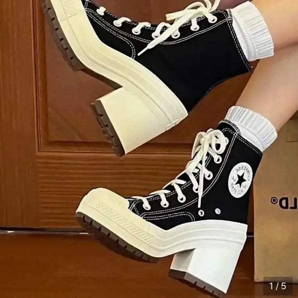 [BUNJANG] Converse Chuck 70 Deluxe Heel High Black / 미착용 새거 컨버스 척 70 디럭스 힐 하이 블랙 240