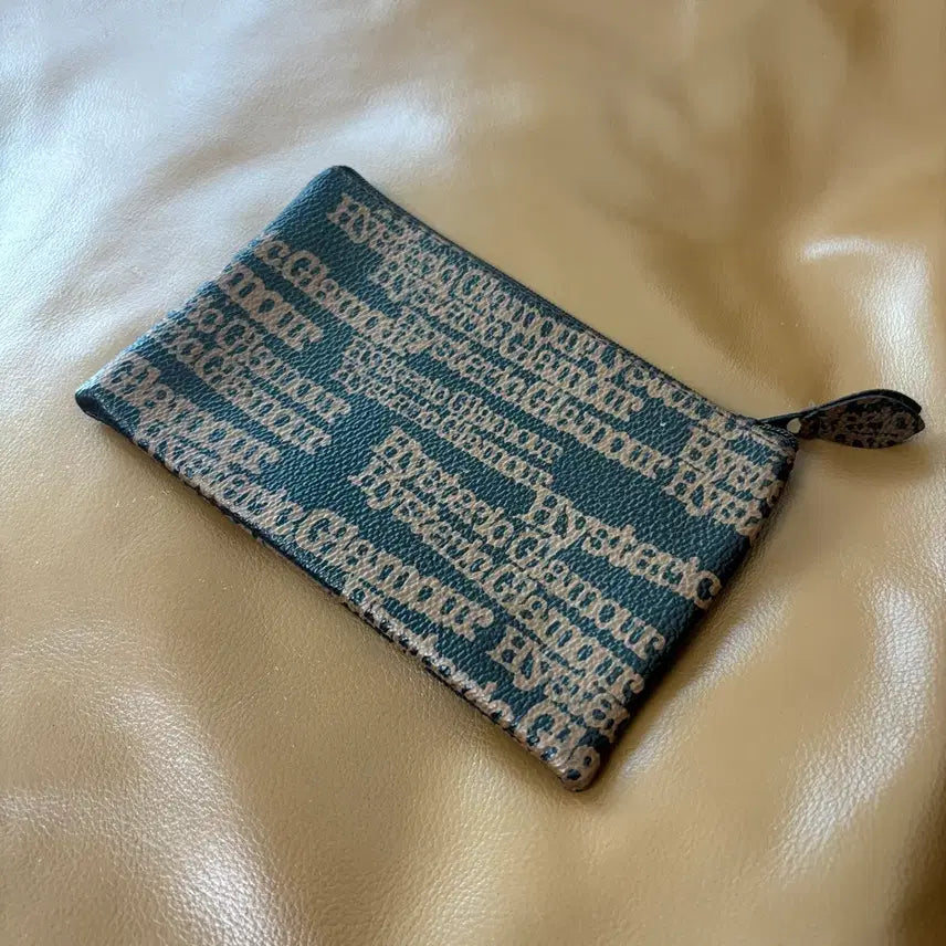 [BUNJANG] Hysteric Glamour Leather Card Wallet Jacquard Logo Brown / 히스테릭글래머 레더 카드 지갑 월렛 자카드 로고 레더 브라운
