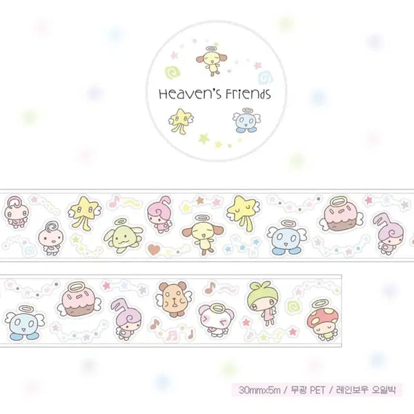 [BUNJANG] Heaven's Friends Rainbow Oil Paste Washi Tape Sticker / 키스컷 띵) 그렁그렁단 헤븐스 프렌즈 레인보우 오일박 마테 스티커 다꾸 문덕 문구
