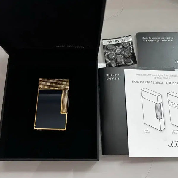 [BUNJANG] S.T. Dupont Ligne 2 Lighter - Gold & Navy / S.T. Dupont 듀퐁 라이터 LIGNE 2