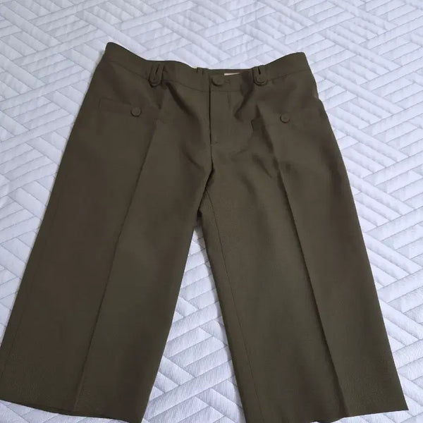 [BUNJANG] BALENCIAGA PARIS Khaki Brown Polyester Wool Blend Straight Wide Pants / BALENCIAGA PARIS 발렌시아가 카키 팬츠 바지