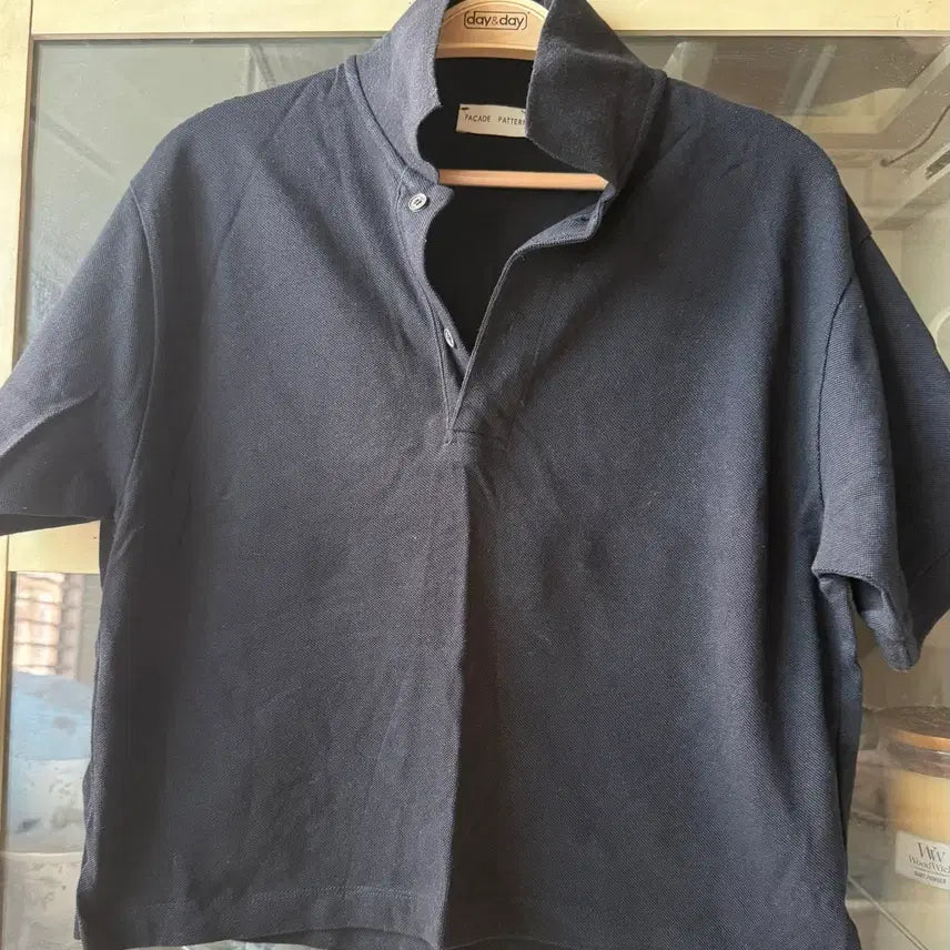 [BUNJANG] Facade Pattern Black Short Sleeve T-Shirt / 파사드패턴 티셔츠
