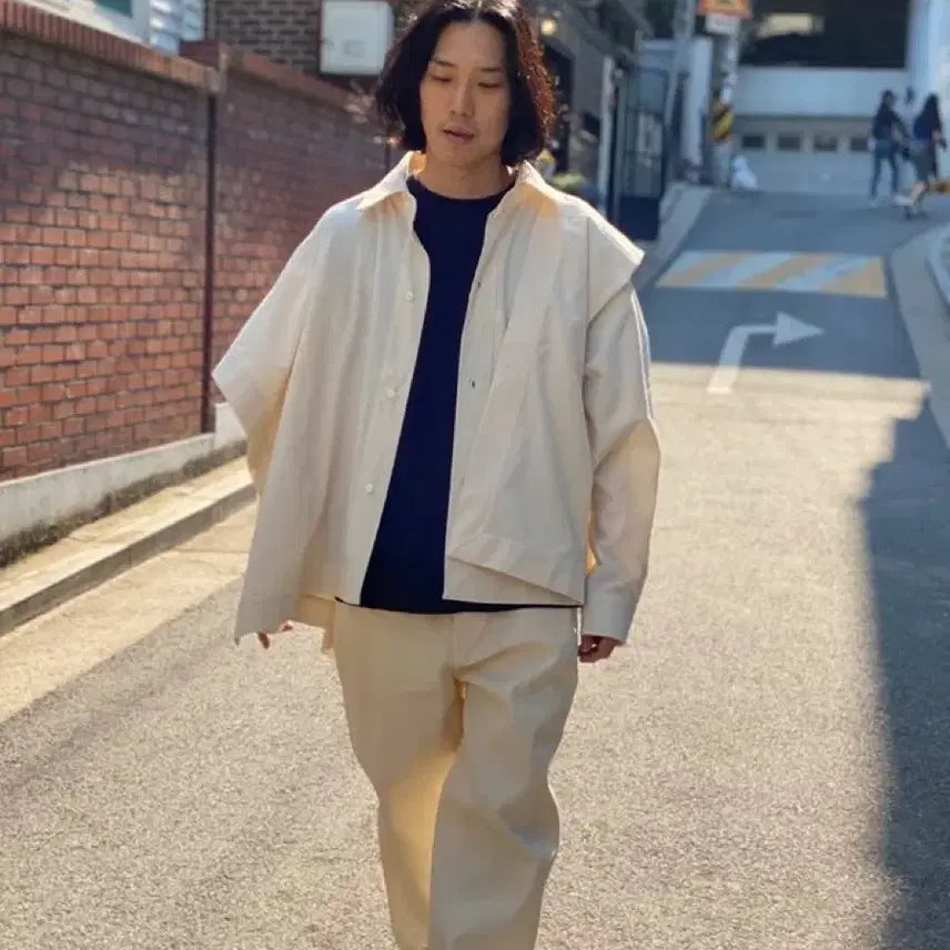 [BUNJANG] Headmainer Square Shirt Ivory / 헤드메이너 스퀘어 셔츠
