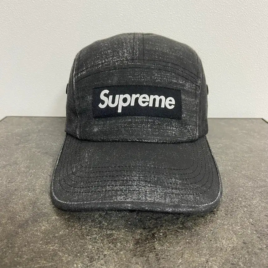 [BUNJANG] Supreme Box Logo Coated Cordura Camp Cap Black / 슈프림 박스로고 캠프캡 모자 코티드 코듀라 블랙 (One Size)