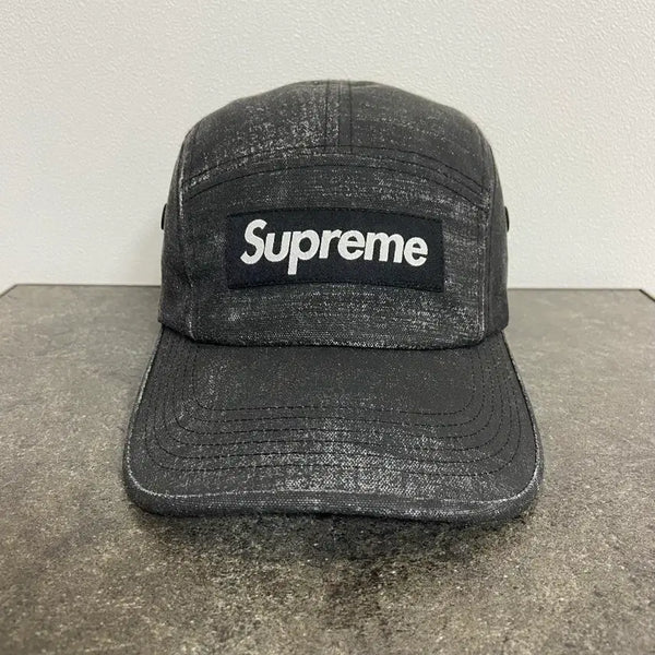 [BUNJANG] Supreme Box Logo Coated Cordura Camp Cap Black / 슈프림 박스로고 캠프캡 모자 코티드 코듀라 블랙 (One Size)