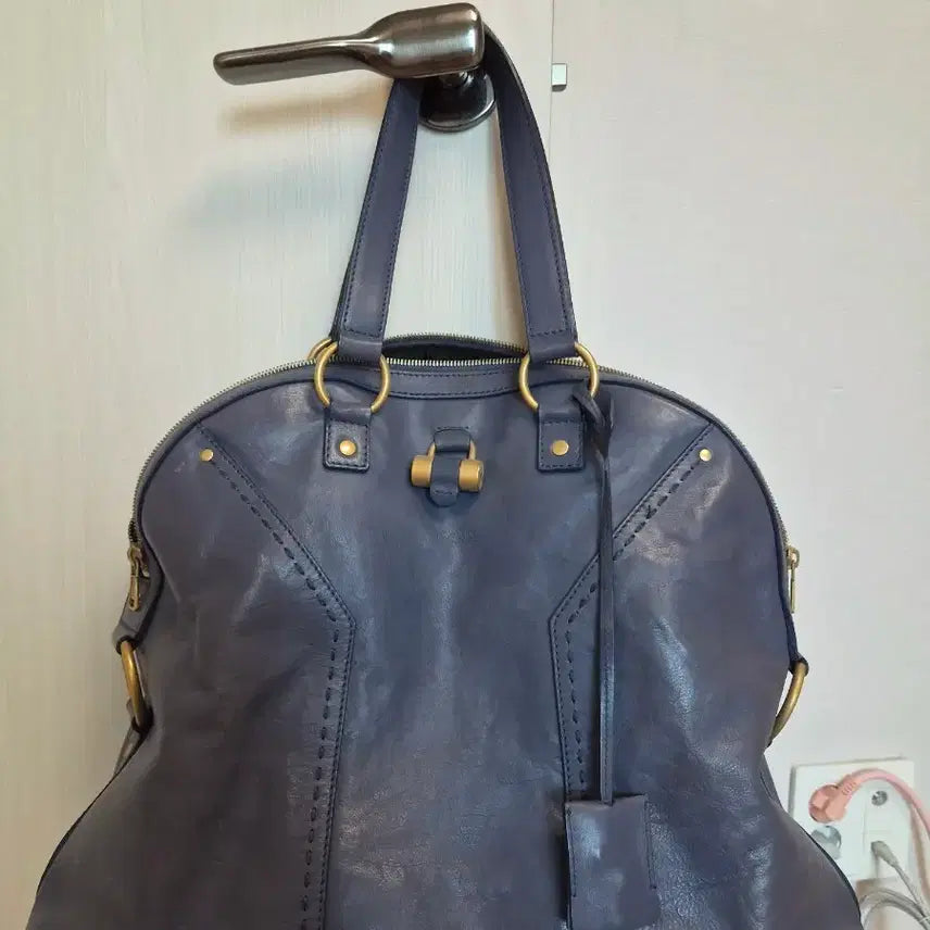 [BUNJANG] Yves Saint Laurent YSL Muse Bag Large Navy/Gold / 입생로랑(YSL) 뮤즈백 라지 네이비/골드