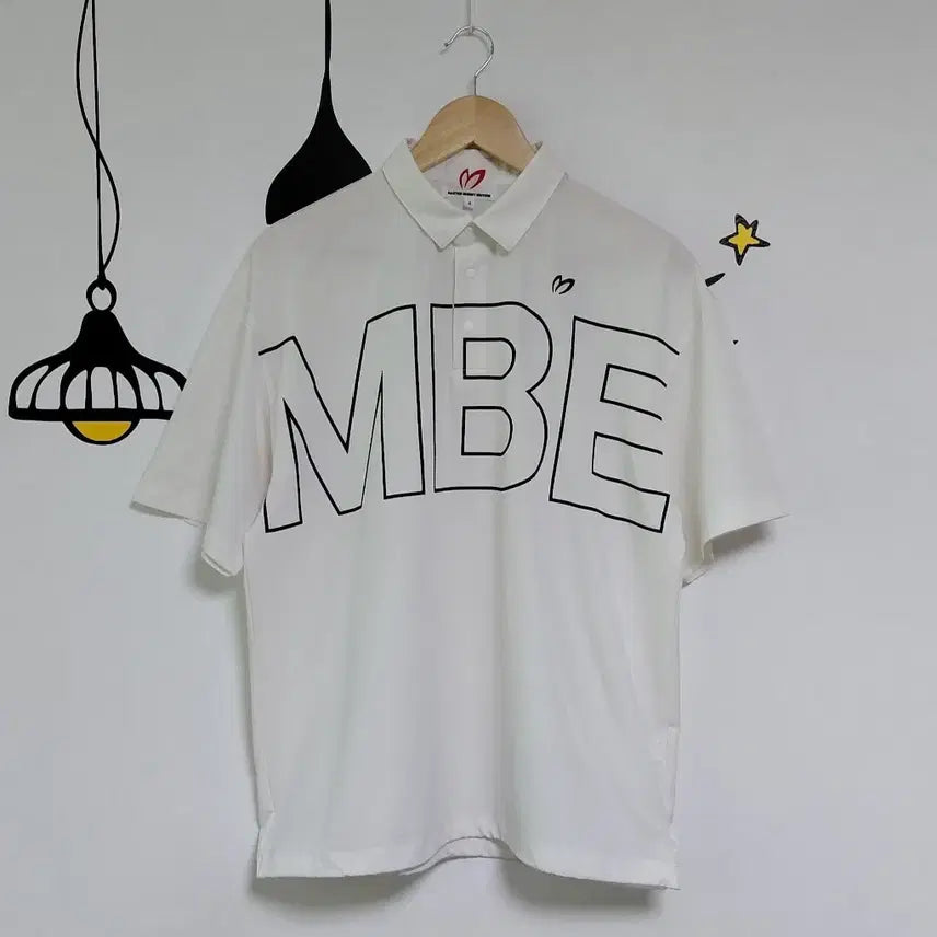 [BUNJANG] Master Bunny Edition MBE Big Logo Short Sleeve Polo Shirt White / [4/100~105] 마스터바니 에디션 MBE 빅로고 반팔 카라티 (화이트)