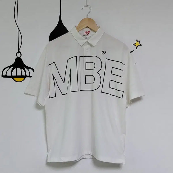 [BUNJANG] Master Bunny Edition MBE Big Logo Short Sleeve Polo Shirt White / [4/100~105] 마스터바니 에디션 MBE 빅로고 반팔 카라티 (화이트)