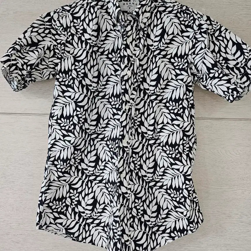 [BUNJANG] Beams Leaf Pattern Short Sleeve Shirt - Medium / 빔즈 셔츠 반팔 잎사귀 패턴 M
