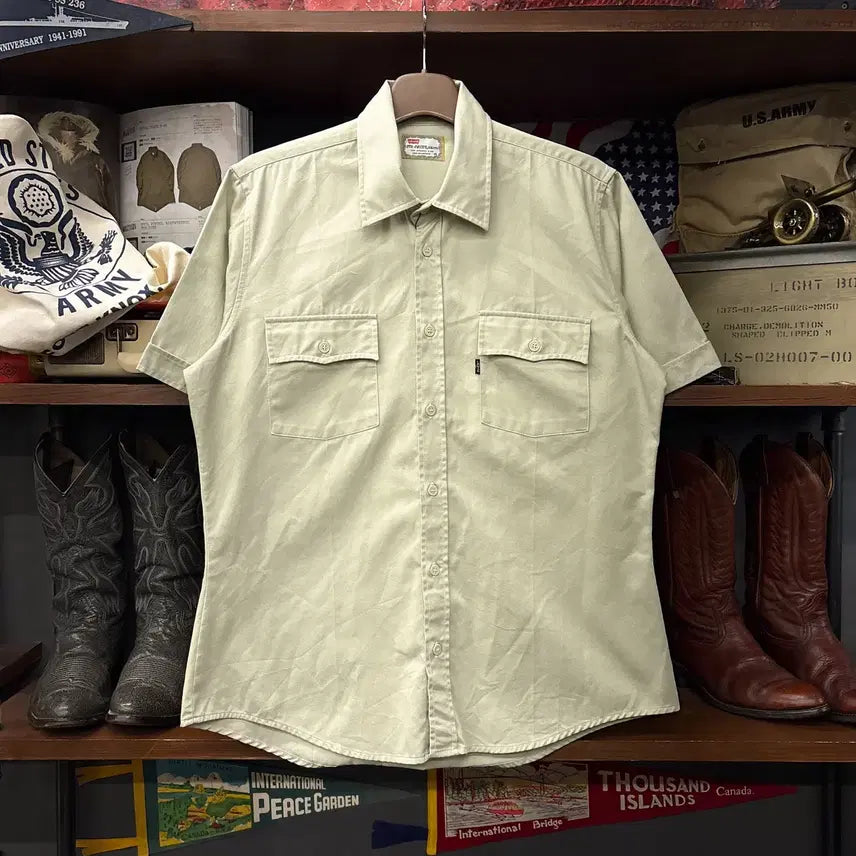 [BUNJANG] Levi's 90s Gold Tab Starpress Cotton Twill Button Pocket Work Shirt / 90s 리바이스 골드탭 스타프레스트 코튼트윌 버튼포켓 워크셔츠 N2270