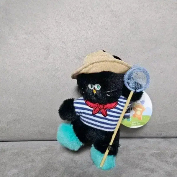 [BUNJANG] Black Cat Dragonfly Net Keyring Plush / 검정 고양이 잠자리채 키링 인형
