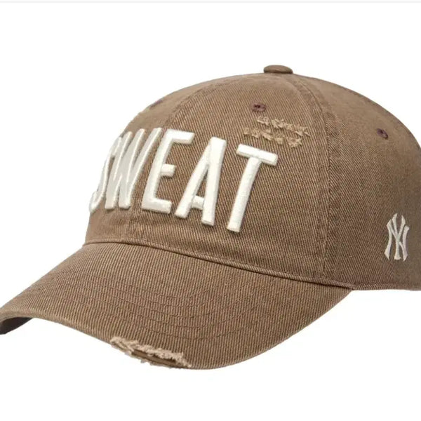 [BUNJANG] MLB x KISS OF LIFE New York Yankees Damaged Washing Unstructured Ball Cap Brown / MLB x 키스 오브 라이프 뉴욕 양키스 데미지 워싱 언스트럭쳐 볼캡 브라운