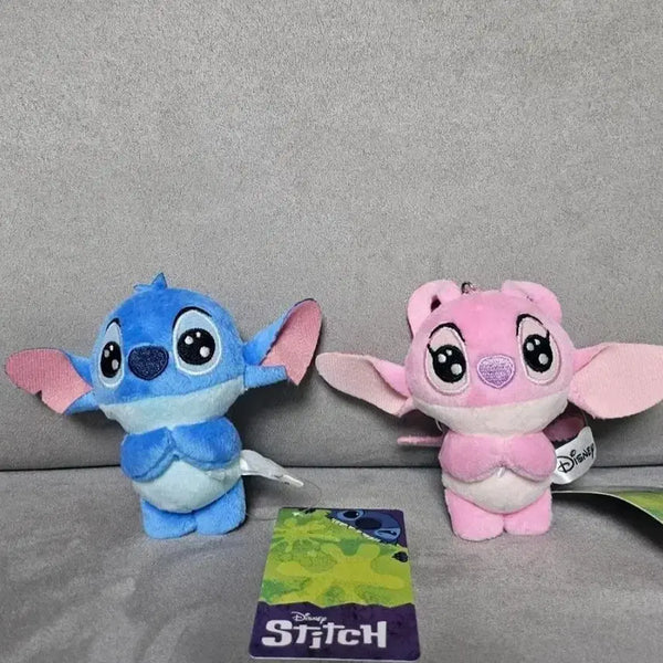 [BUNJANG] Disney Stitch & Angel Keyring Plush Set / 정품 디즈니 스티치 엔젤 키링 인형