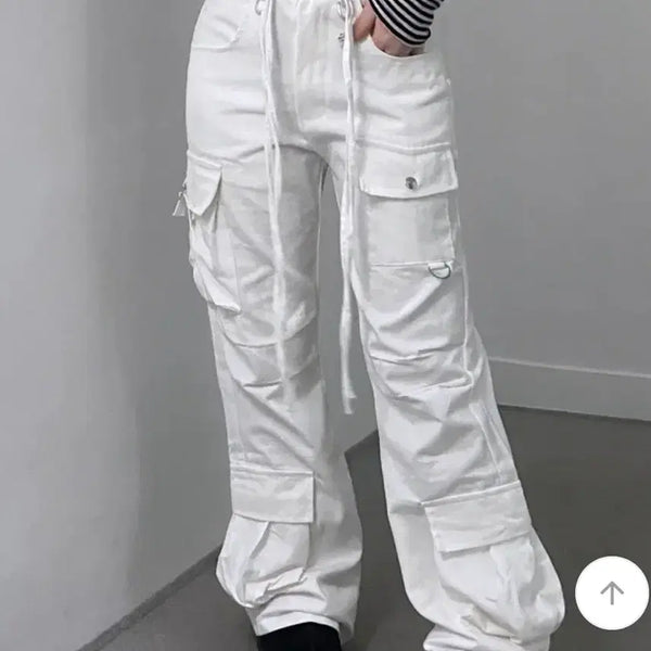 [BUNJANG] White Bootcut Cargo Pants & Beige Wide Cargo Pants / 카고팬츠 교신가능