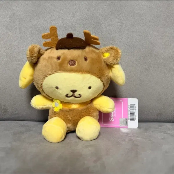 [BUNJANG] Sanrio Pompompurin Flower Deer 13cm Keyring Plush / 정품 산리오 폼폼푸린 꽃사슴 13cm 키링 인형