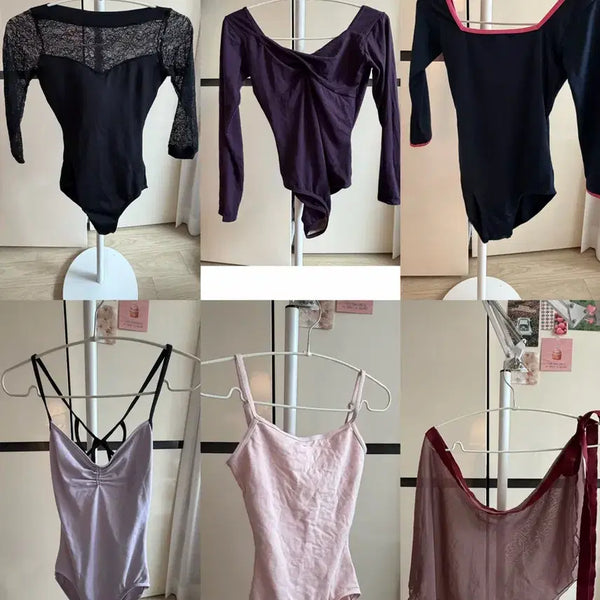 [BUNJANG] Ballet Leotard Set with Wrap Skirt / (발레입문 추천) 레오타드 5벌, 랩스커트 1벌 일괄판매