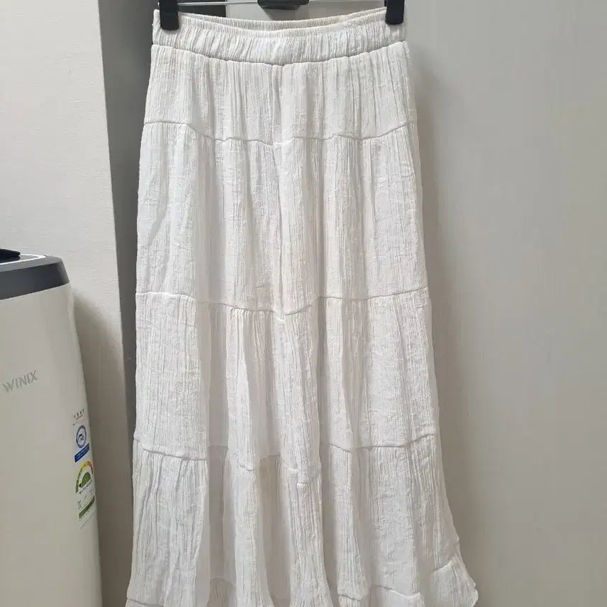 [BUNJANG] White Tiered Long Skirt / 화이트 캉캉 롱 스커트