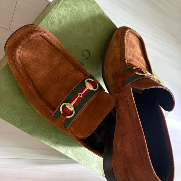 [BUNJANG] Gucci Brown Suede Horsebit Loafers / 구찌 로퍼 브라운 스웨이드