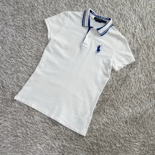 [BUNJANG] Polo Ralph Lauren Big Pony Short Sleeve Polo Shirt (Women's S, White) / 폴로 빅포니 반팔 카라티 정품