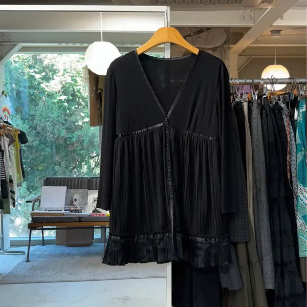 [BUNJANG] Atroyo Tayama Layered Pleats Cardigan / 아츠로 타야마 레이어드 플리츠 가디건