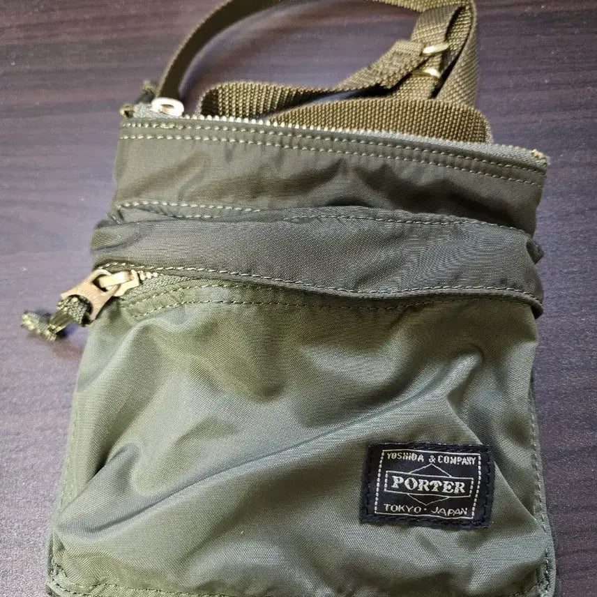 [BUNJANG] Porter Force Crossbody Bag Olive / 포터 포스 크로스백 숄더백 파우치백 올리브 드랩