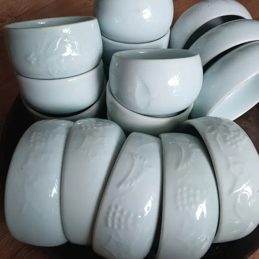 [BUNJANG] Vintage Korean Celadon Porcelain Dinnerware Set / 도자기 옛날 빈티지 자기 반상 세트 일괄가격