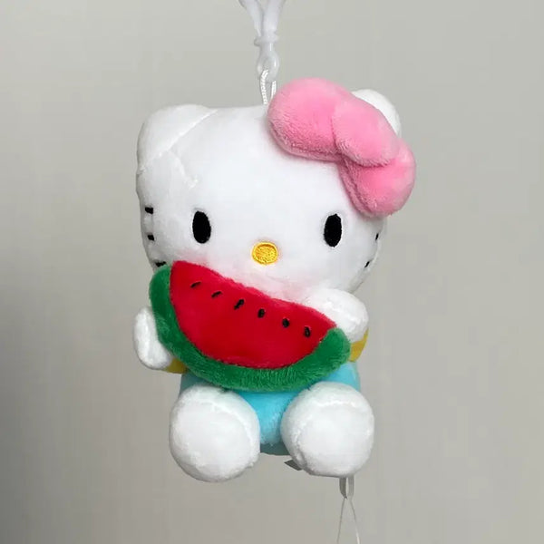 [BUNJANG] Sanrio Hello Kitty Fruit Watermelon Plush Charm / 헬로키티 봉제인형 가방걸이 과일 수박