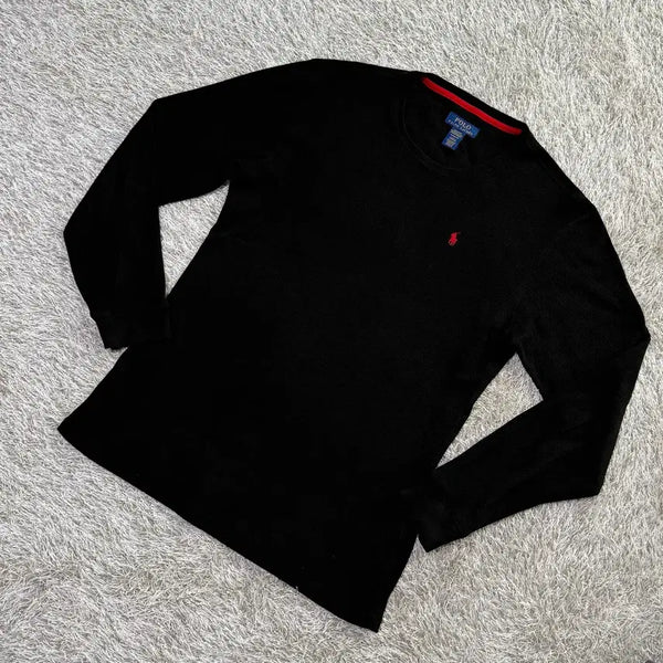 [BUNJANG] Polo Waffle Knit Long Sleeve Black XL / 폴로 와플 니트 롱슬리브 긴팔