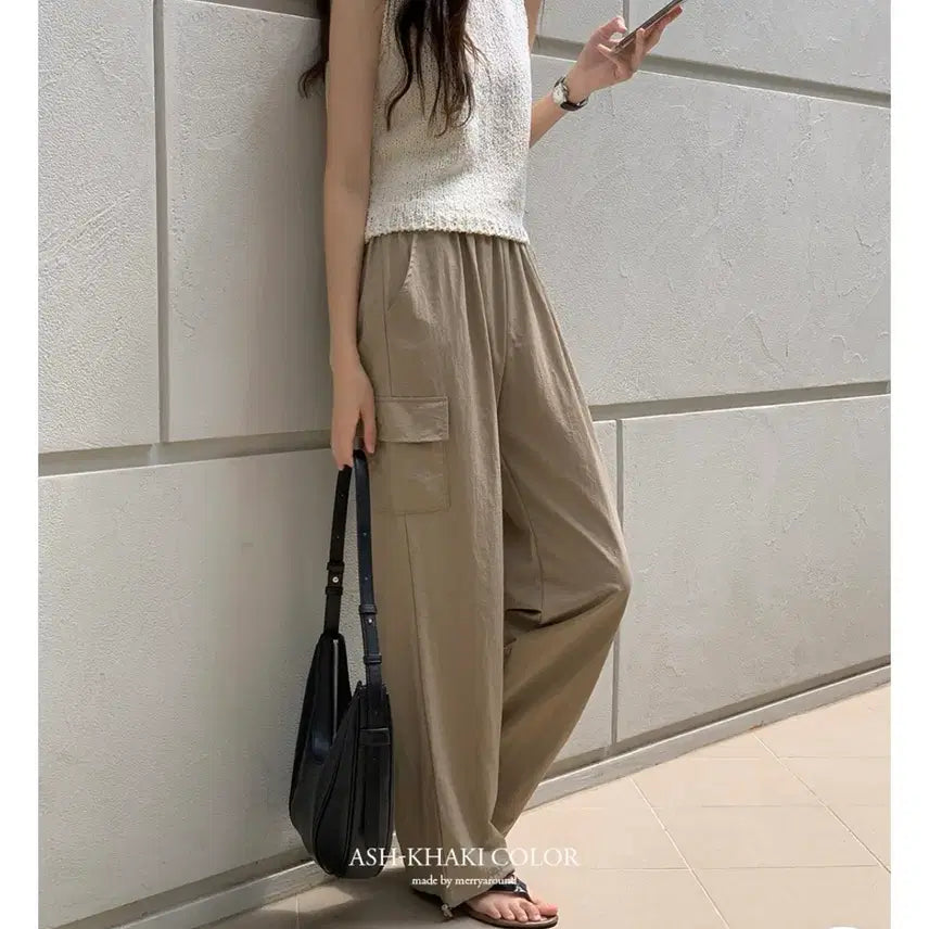 [BUNJANG] Mariround Cargo Banding Pants / 메리어라운드 바지 카고바지