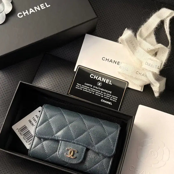 [BUNJANG] Chanel Snap Wallet Navy / 샤넬 똑딱이 지갑 네이비 (직접 구매한 제품입니다)