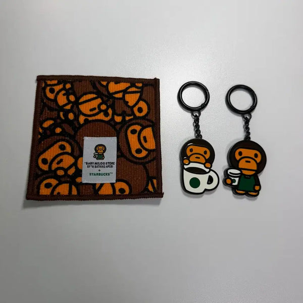 [BUNJANG] Starbucks Baby Milo Coaster Keychain Set / 스타벅스 베이비 마일로 코스터 키링 2종 일괄 판매