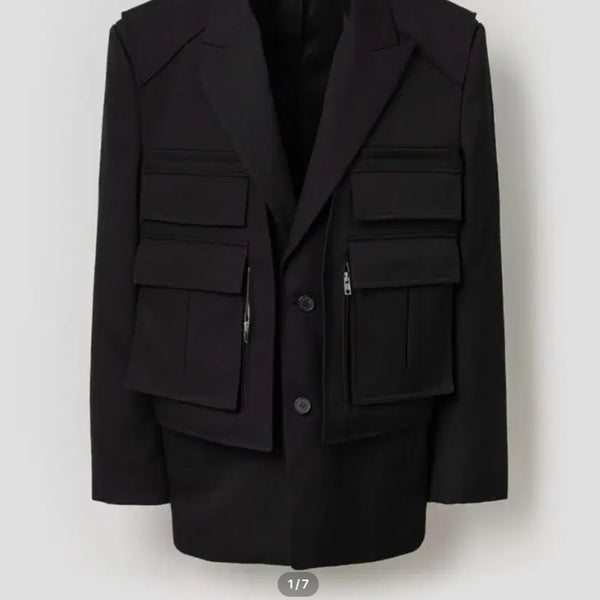 [BUNJANG] Juun.J 21FW Magazine Vest Layered Blazer Jacket / 준지 /21fw 탄창 베스트 레이어드 블레이저 자켓/46