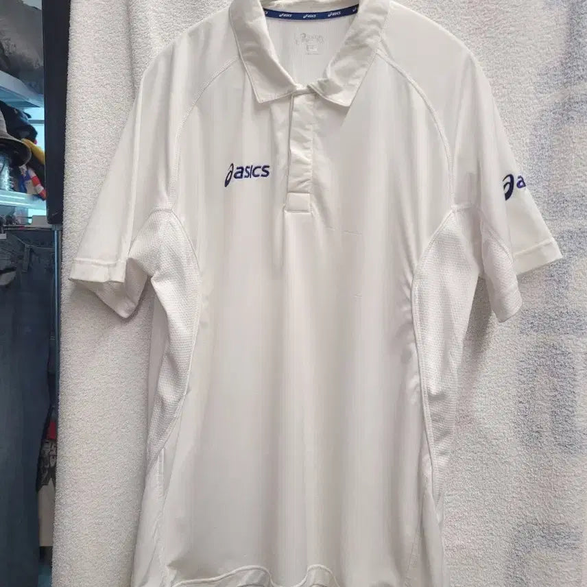 [BUNJANG] Asics Men's Cooling Polo T-Shirt - Size M (Oversized) / 아식스 냉감 카라 반팔 셔츠 남성 M 크게 나왔슴