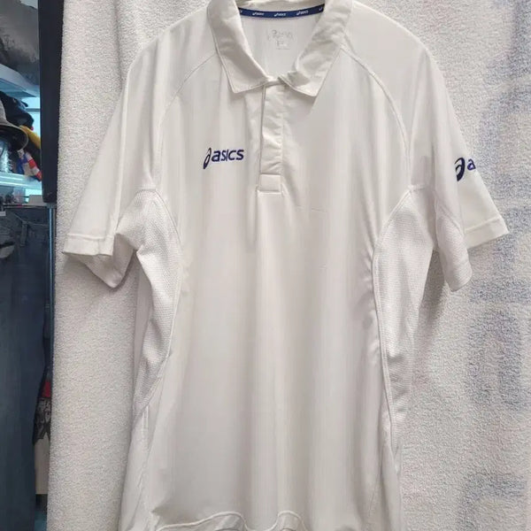 [BUNJANG] Asics Men's Cooling Polo T-Shirt - Size M (Oversized) / 아식스 냉감 카라 반팔 셔츠 남성 M 크게 나왔슴