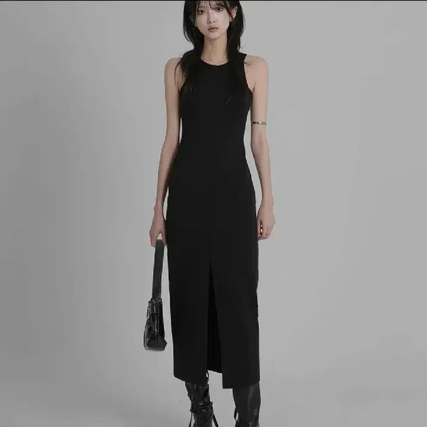 [BUNJANG] Black Slit Long Dress / 이은 블랙 트임 원피스