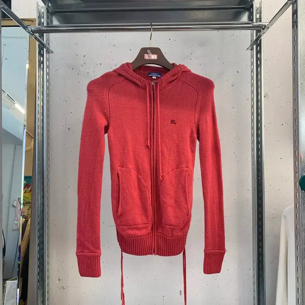 [BUNJANG] Burberry Pink Hooded Zip-Up Jacket / 버버리 핑크 후드 집업