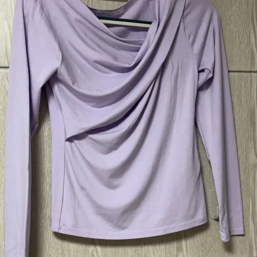 [BUNJANG] Shirring Wrap Blouse - Lavender / 셔링 랩 블라우스 라벤더