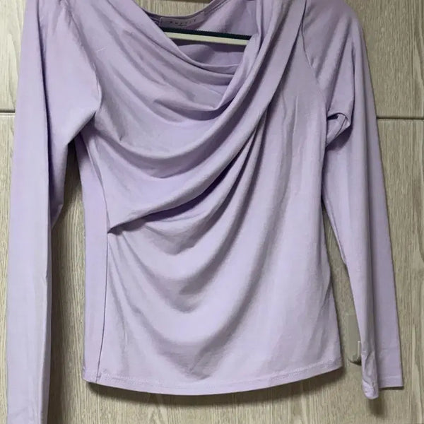 [BUNJANG] Shirring Wrap Blouse - Lavender / 셔링 랩 블라우스 라벤더