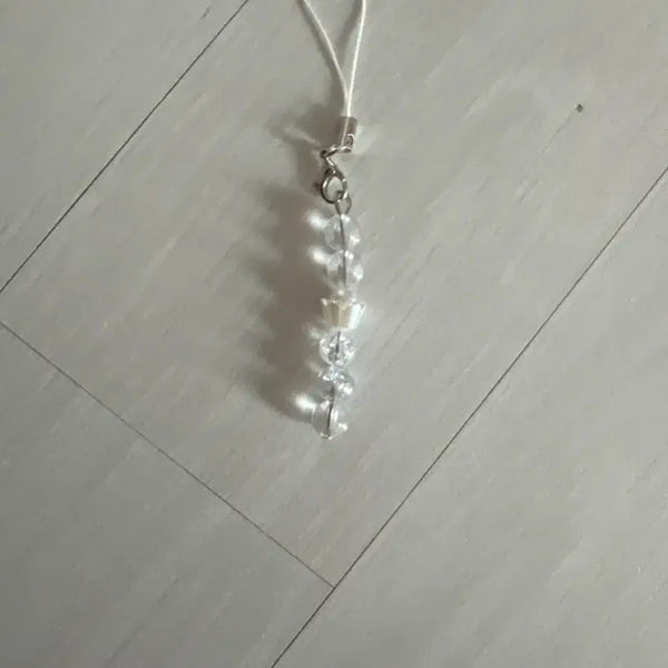 [BUNJANG] White Beaded Keychain / 화이트 키링