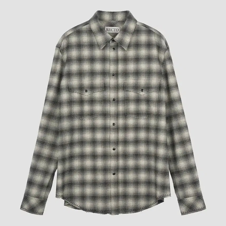 [BUNJANG] Recto 23FW Ombre Western Check Shirt / [M] 렉토 23fw 옴브레 웨스턴 체크 셔츠