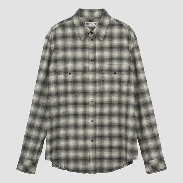 [BUNJANG] Recto 23FW Ombre Western Check Shirt / [M] 렉토 23fw 옴브레 웨스턴 체크 셔츠