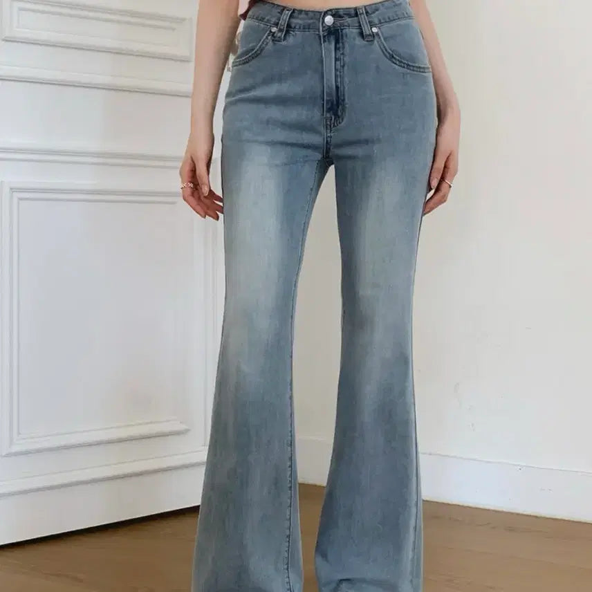 [BUNJANG] Nissom Summer Low Bootcut Jeans (Size S) / [택O/새상품] 니썸 연청 부츠컷 청바지 S사이즈