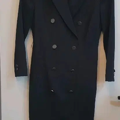 [BUNJANG] Black Double-Button Suit Dress / 블랙 더블 버튼 정장 원피스 85-88-155