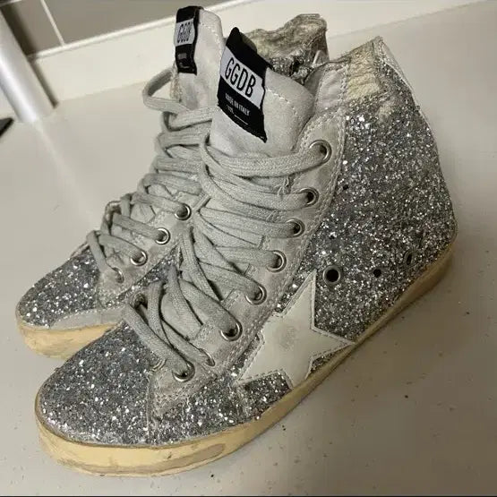 [BUNJANG] Golden Goose Glitter Sneakers / 하이 골든구스 글리터 스니커즈